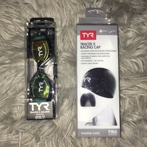 TYR X Racing Cap and Tracer X Racing Goggles